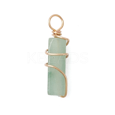 20Pcs 10 Styles Natural Mixed Stone Copper Wire Wrapped Pendants PALLOY-JF03976-1