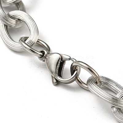 Non-Tarnish 201 Stainless Steel Cable Chain Bracelets STAS-Z056-10P-1
