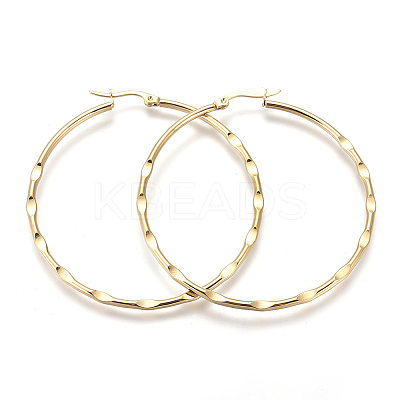 201 Stainless Steel Big Hoop Earrings LS-EJEW-A054-08A-G-1