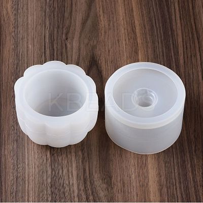 Halloween Theme DIY Pumpkin Jack-O'-Lantern Storage Box & Lid Silicone Molds Set DIY-G058-A01-1