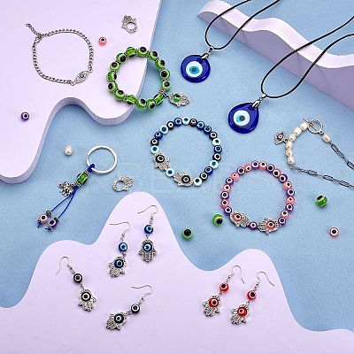 DIY Evil Eye Jewelry Set Making Kits DIY-SZ0007-79-1