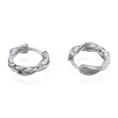 Non-Tarnish 316 Surgical Stainless Steel Twist Hoop Earrings for Men Women EJEW-N052-09-1