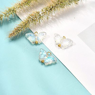 Electroplate Transparent Glass Pendants X1-PALLOY-JF00903-1