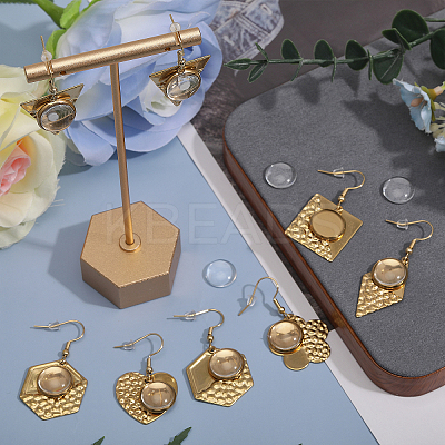 6 Pairs 6 Styles Blank Glass Dome Dangle Earrings EJEW-AB00003-1