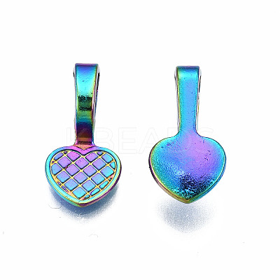 Rainbow Color Alloy Glue-on Flat Pad Bails for Pendant Making LS-PALLOY-N163-098-NR-1