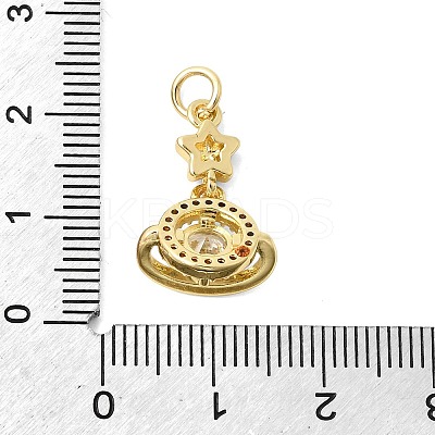 Brass Pave Clear Cubic Zirconia Pendants KK-G554-14G-1