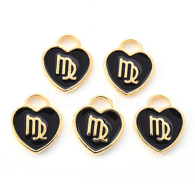 Light Gold Plated Alloy Enamel Pendants ENAM-R136-30-21-1