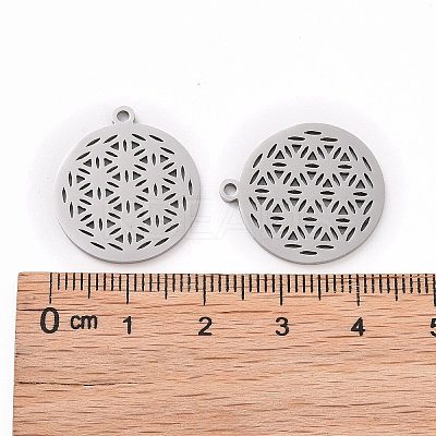 Non-Tarnish 201 Stainless Steel Sacred Geometry Pendants STAS-S105-JN899-1-1
