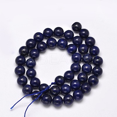 Dyed Natural Lapis Lazuli Round Beads Strands G-M169-8mm-05-1