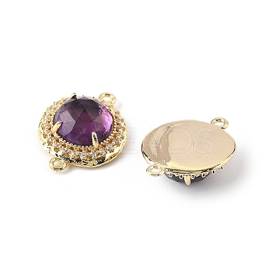 Natural Amethyst Faceted Connector Charms G-H323-03G-11-1