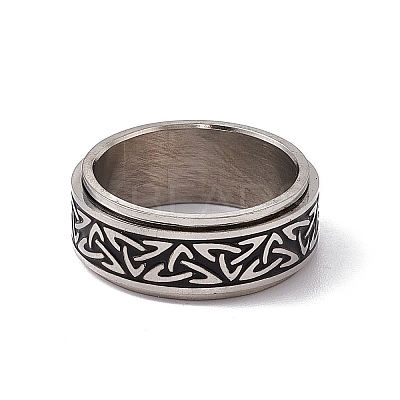 Enamel Sailor's Knot Pattern Rotating Spinner Ring RJEW-G272-01P-1
