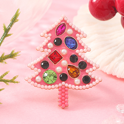 Unique Christmas Tree Alloy Rhinestone Cuff Rings HF0793-1-1