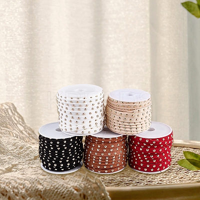 CALFOVERA 5 Rolls 5 Colors Faux Suede Cord LW-CL0001-02D-1