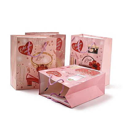 4 Colors Valentine's Day Love Paper Gift Bags CARB-D014-01B-1