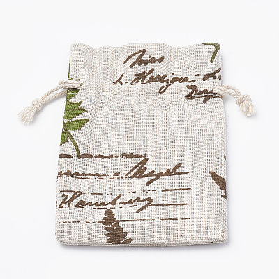 Polycotton(Polyester Cotton) Packing Pouches Drawstring Bags ABAG-T006-A14-1