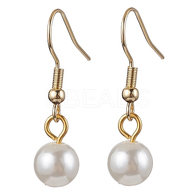 Round ABS Plastic Imitation Pearl Beads Necklace & Bracelet & Dangle Earring Sets for Women SJEW-JS01306-1