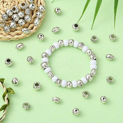 50Pcs 5 Styles Tibetan Style Alloy Beads FIND-CJ0003-62-1