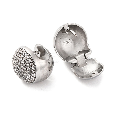 PVD Vacuum Plating 304 Stainless Steel Rhinestone Hoop Earrings for Women EJEW-Z076-06P-05-1