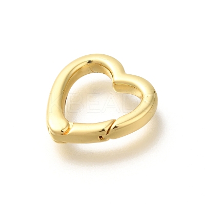 Rack Plating Heart Brass Spring Gate Rings LS-KK-Z086-54G-03-1