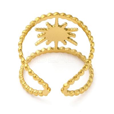 Golden 304 Stainless Steel Open Cuff Rings RJEW-K261-06G-01-1