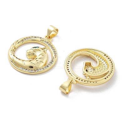 Brass Micro Pave Cubic Zirconia Pendants KK-Z098-01G-01-1