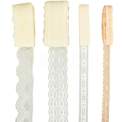 4 Styles Polyester Lace Trim OCOR-GF0005-25C-1