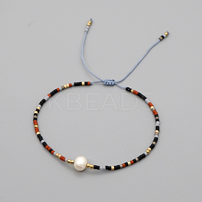 Adjustable Glass Seed Bead Braided Bead Bracelets for Women VT9382-21-1