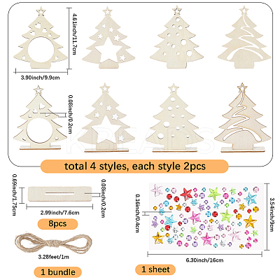 Blank Unfinished Wood Christmas Tree Party Decorations DIY-SP0005-89-1
