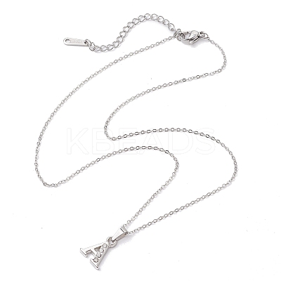 Alloy Rhinestone Letter Pendant Necklaces NJEW-JN04886-1