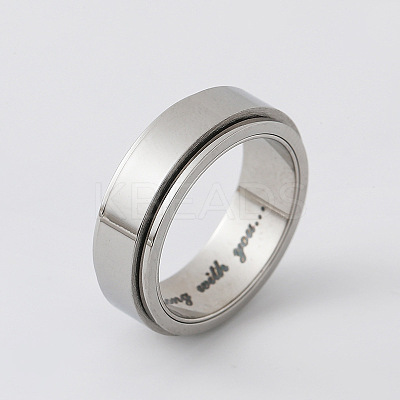 304 Stainless Steel Rotating Finger Rings GE6101-4-1