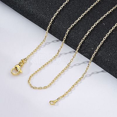 Brass Cable Chains Necklace for Women NJEW-P265-42G-1