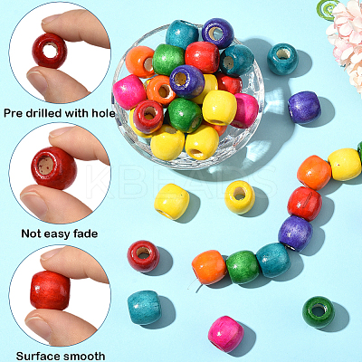 200Pcs Dyed Natural Maple Wood Beads WOOD-SP0001-64-1