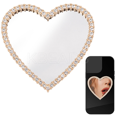 2Pcs Alloy Rhinestones & Glass Makeup Mirror for Phone Cases Phone AJEW-SC0003-75E-1