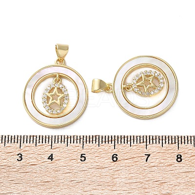 Brass Micro Pave Cubic Zirconia Pendants KK-U070-02A-G-1