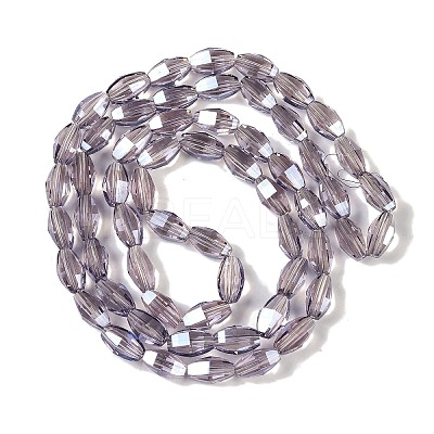 Electroplate Glass Beads Strands GLAA-Q101-03A-PL01-1