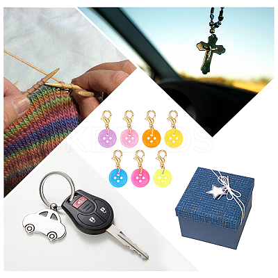 Flat Round Button Stitch Markers HJEW-AB00270-1