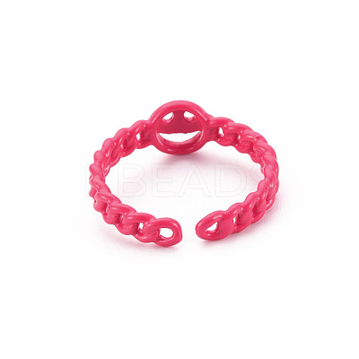 Spray Painted Brass Cuff Rings RJEW-S045-110-NR-1