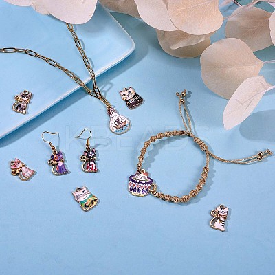 18Pcs 4 Style Halloween Alloy Enamel Pendants JX124A-1