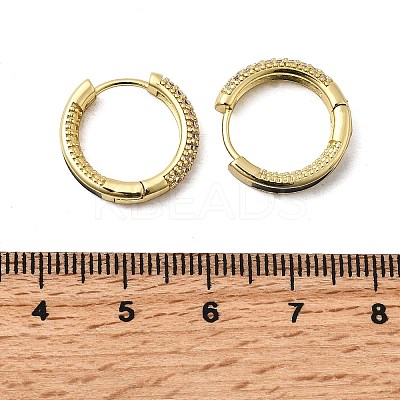 Brass Micro Pave Clear Cubic Zirconia Hoop Earrings EJEW-K276-11G-01-1