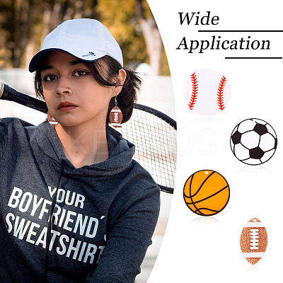 DIY Sport Ball Theme Acrylic Dangle Earrings Making Kit DIY-TA0009-19-1
