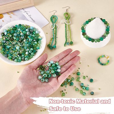 2 Bag Glass Round Beads Set JX547K-1