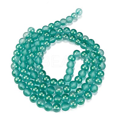 Frosted Transparent Glass Bead Strands GLAA-P065-8mm-08-1
