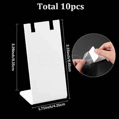 10Pcs L Shaped Acrylic Single Necklace Display Stands NDIS-SC0001-02B-1