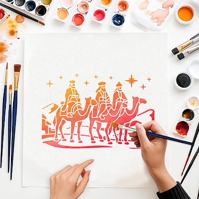 PET Hollow Out Drawing Painting Stencils DIY-WH0403-182-1