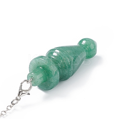 Natural Green Aventurine Pointed Dowsing Pendulums AJEW-B020-03P-01-1