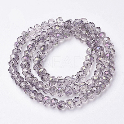 Electroplate Transparent Glass Beads Strands EGLA-A034-T2mm-F12-1