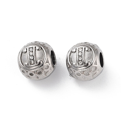 304 Stainless Steel Rhinestone European Beads STAS-A092-10I-P-1