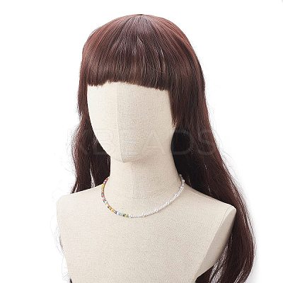 Glass Seed Bead & ABS Plastic Imitation Pearl Beaded Necklaces for Women NJEW-JN04264-1