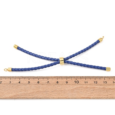Adjustable Round Braided Microfiber Leather Cord Bracelet Making KK-CBAC260-01G-27-1