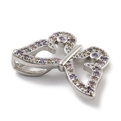 Rack Plating Brass Micro Pave Cubic Zirconia Pendants KK-Z071-79P-03-1